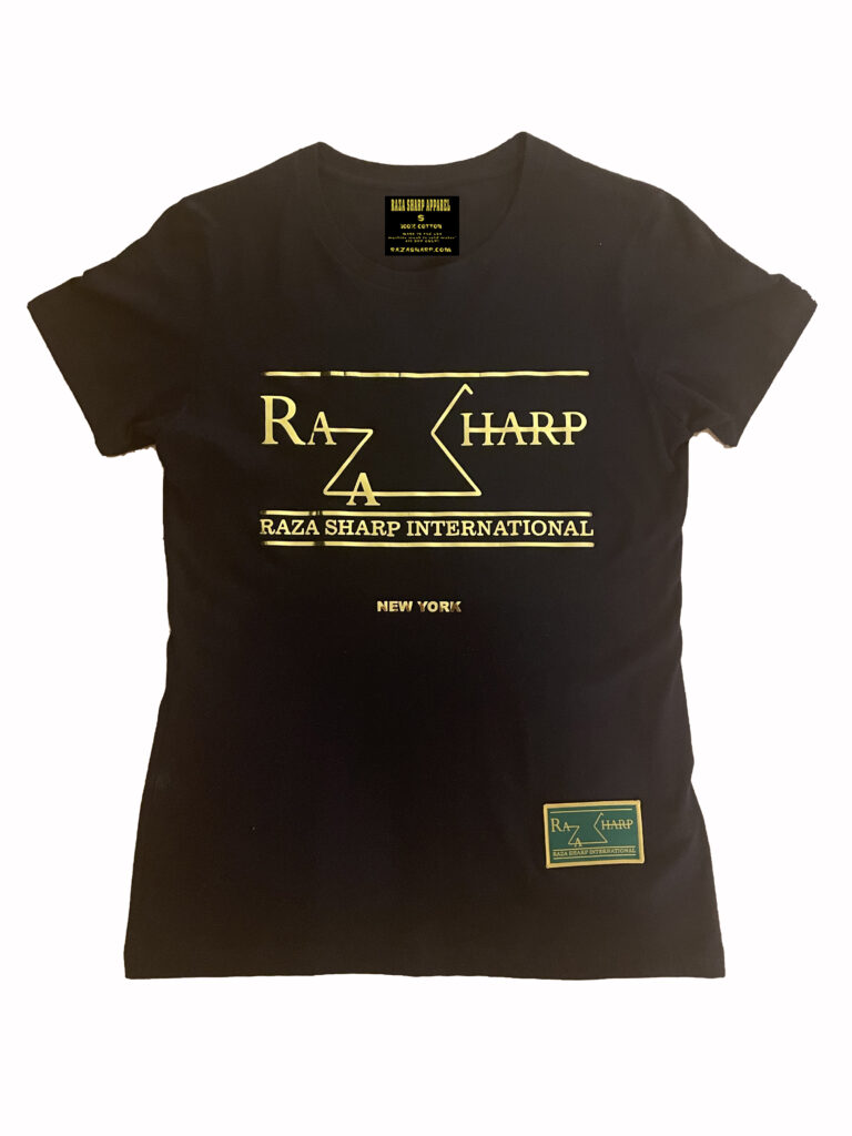 RAZA SHARP BLK/GOLD T-SHIRT LOGO