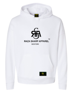 RSA hoodie. white/blk logo -unisex
